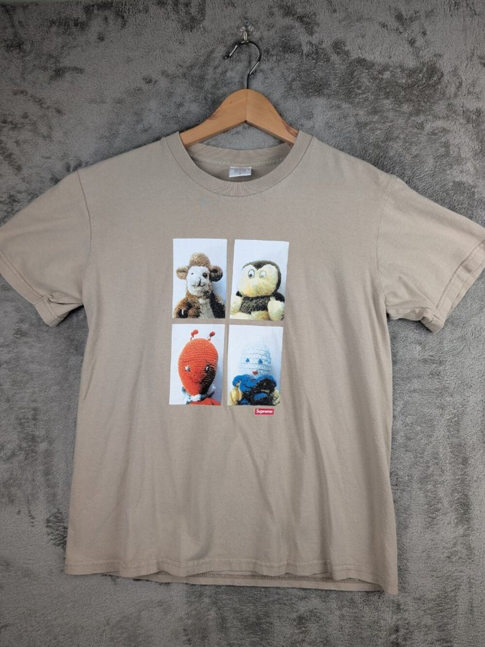 Supreme Stuffed Animal Mask Tee Size S Tan Mike Kelley Photo T-Shirt Pullover